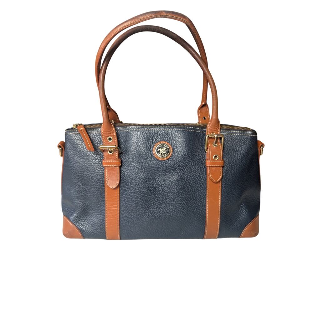 Dooney & Burke Navy Pebbled Leather Satchel